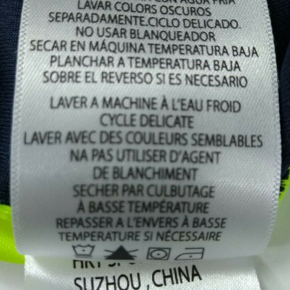 FC Barcelona Youth (LG) Licensed Soccer Jersey Neon Yellow and Navy Blue NWT - Picture 6 of 7